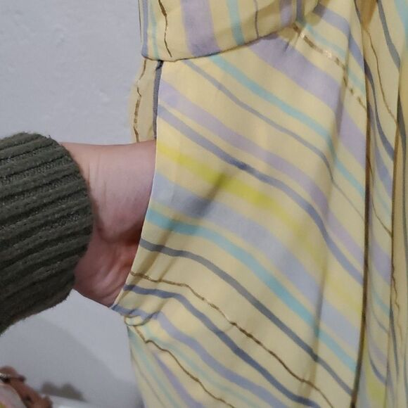 Torrid Yellow Striped Chiffon Midi Dress Size 6X - Picture 10 of 15